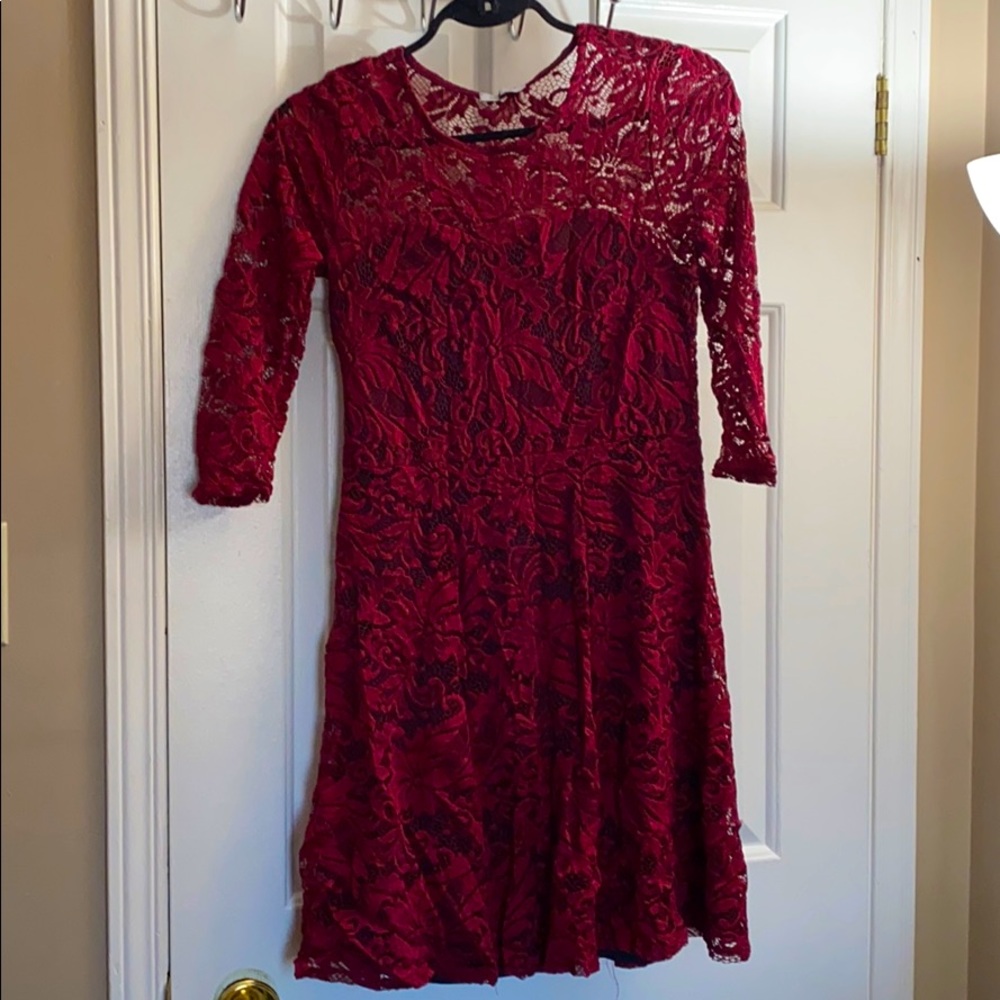 Red lace dress